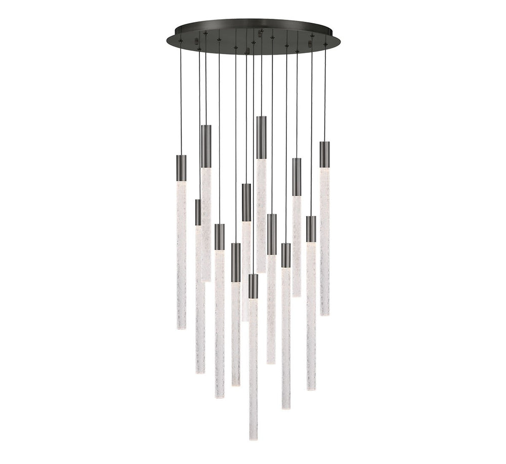 Lib & Co. Canada - LED Chandelier - Gravina - Brushed Gun Metal- Union Lighting Luminaires Decor