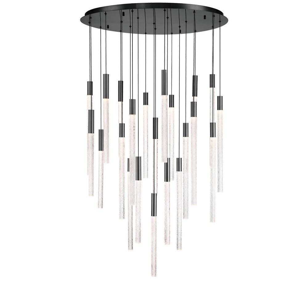 Lib & Co. Canada - LED Chandelier - Gravina - Brushed Gun Metal- Union Lighting Luminaires Decor