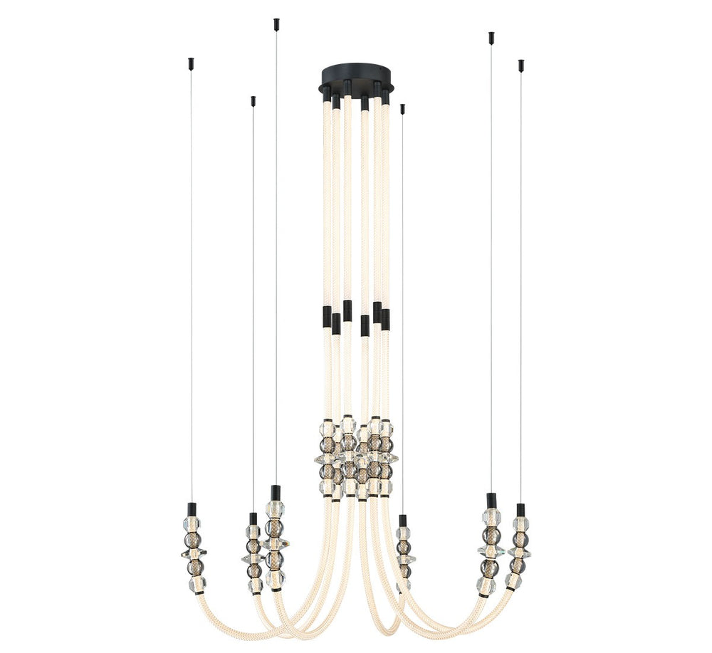Lib & Co. Canada - LED Chandelier - Alcamo - Matte Black- Union Lighting Luminaires Decor