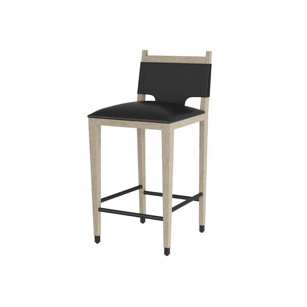 Arteriors - Bar Stool - Burdock - Ebony Leather- Union Lighting Luminaires Decor