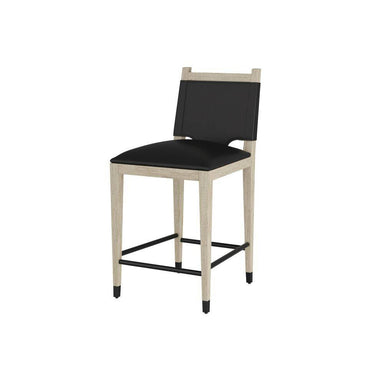 Arteriors - Counter Stool - Burdock - Ebony Leather- Union Lighting Luminaires Decor