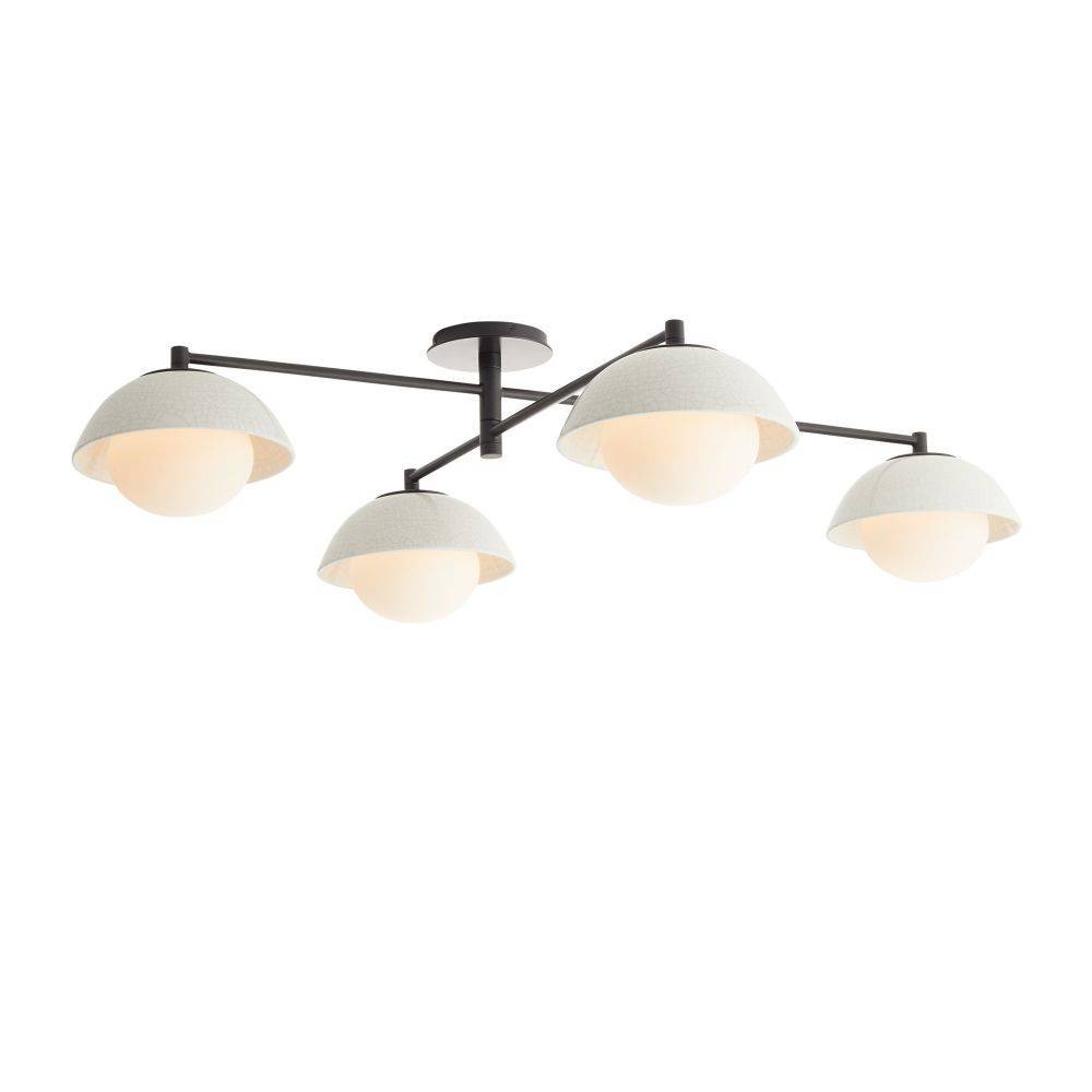 Arteriors - Four Light Flush Mount - Glaze - Ivory Stained Crackle- Union Lighting Luminaires Decor