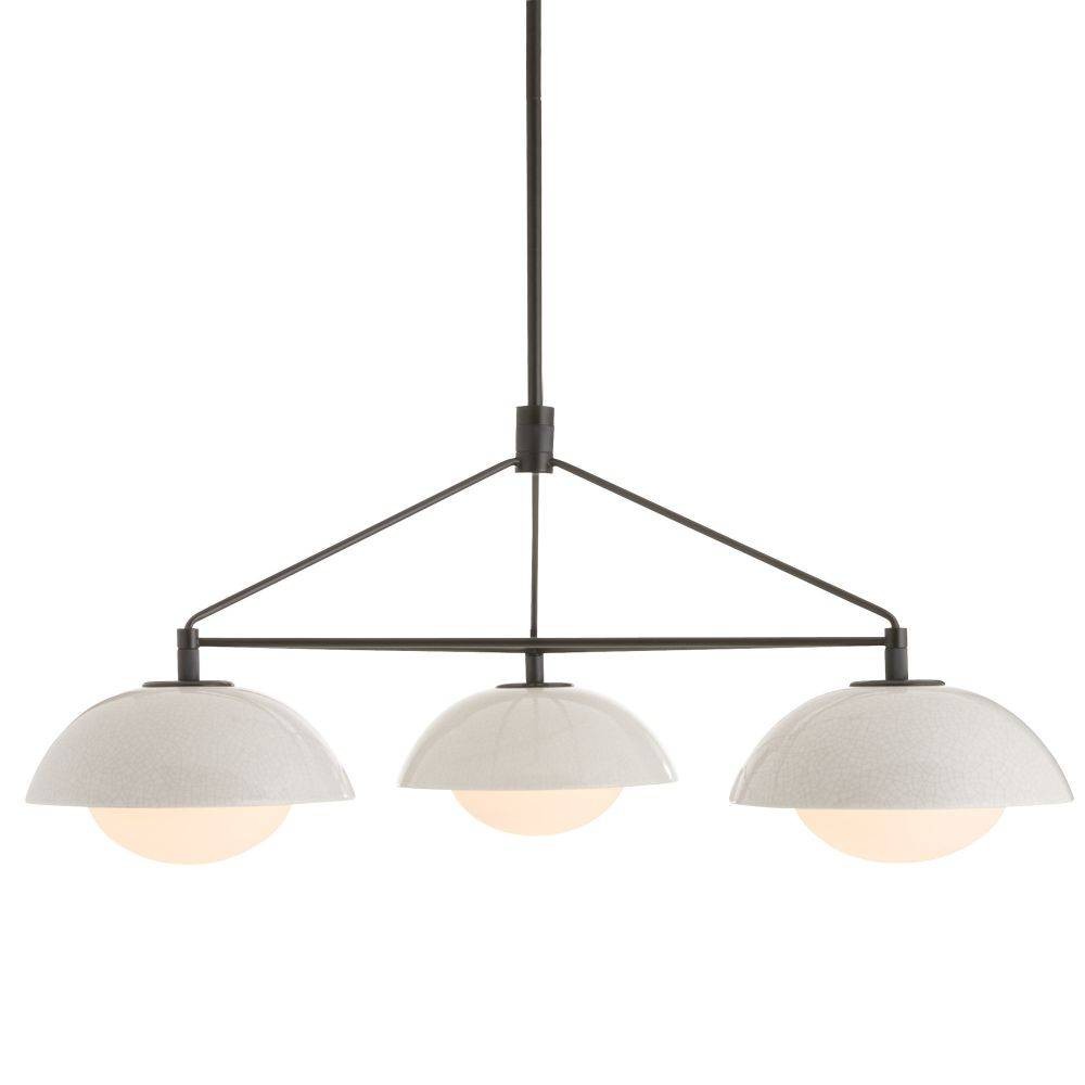 Arteriors - Three Light Chandelier - Glaze - Ivory Stained Crackle- Union Lighting Luminaires Decor