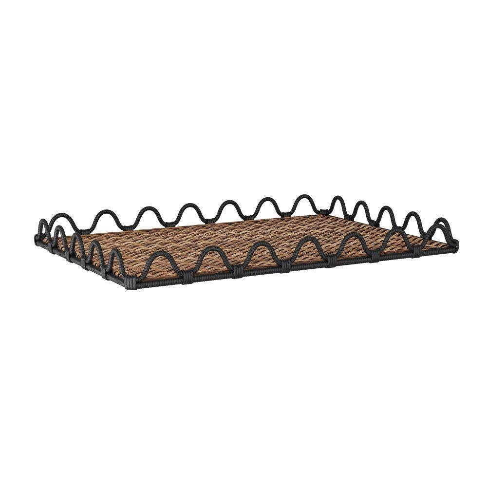 Arteriors - Tray - Mar - Natural & Black, Rattan- Union Lighting Luminaires Decor