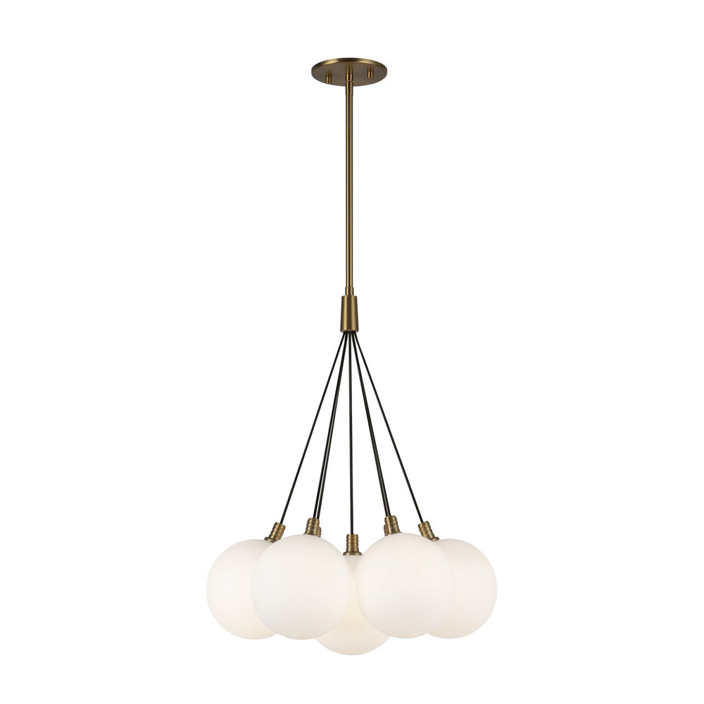 Kuzco Canada - LED Chandelier - Bolla - Brushed Gold/Opal Glass- Union Lighting Luminaires Decor