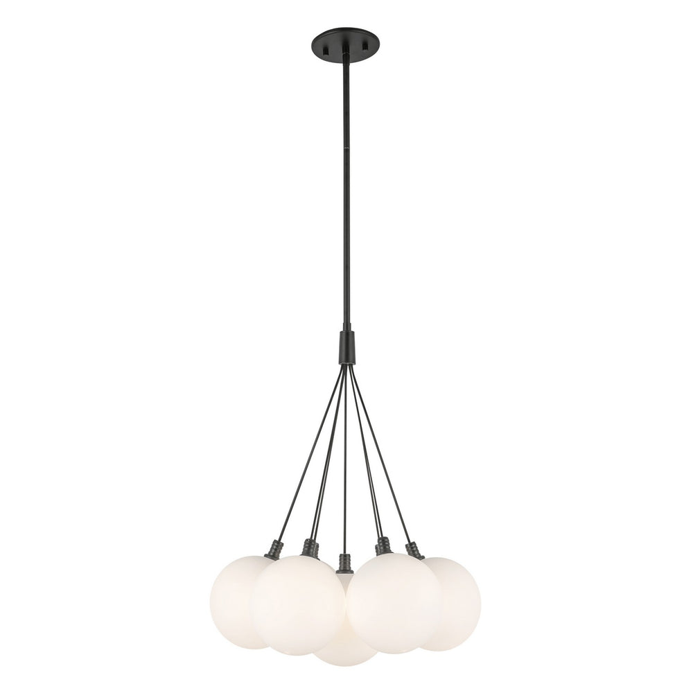 Kuzco Canada - LED Chandelier - Bolla - Black/Opal Glass- Union Lighting Luminaires Decor