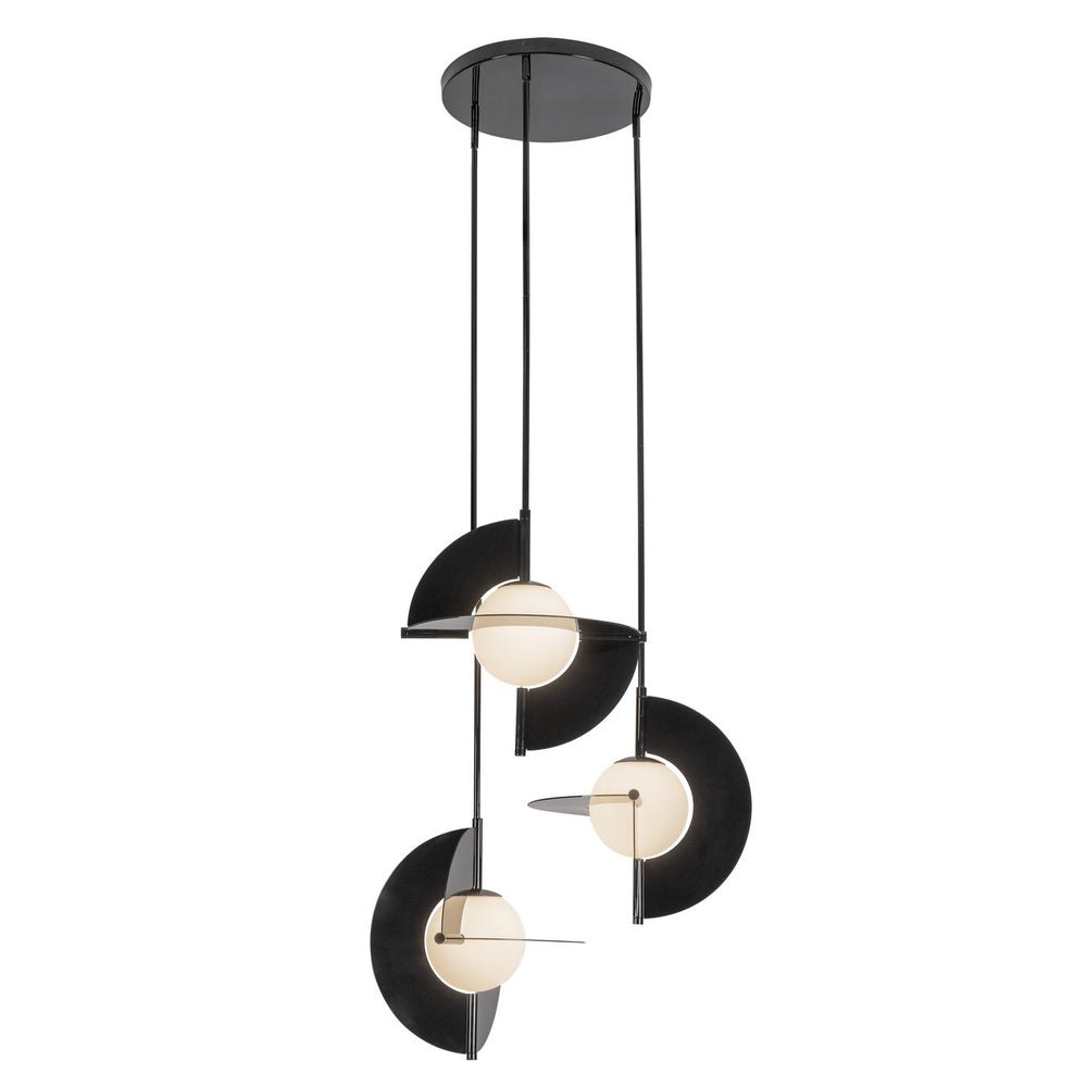 Kuzco Canada - LED Chandelier - Scorpio - Glossy Black/Opal Glass- Union Lighting Luminaires Decor