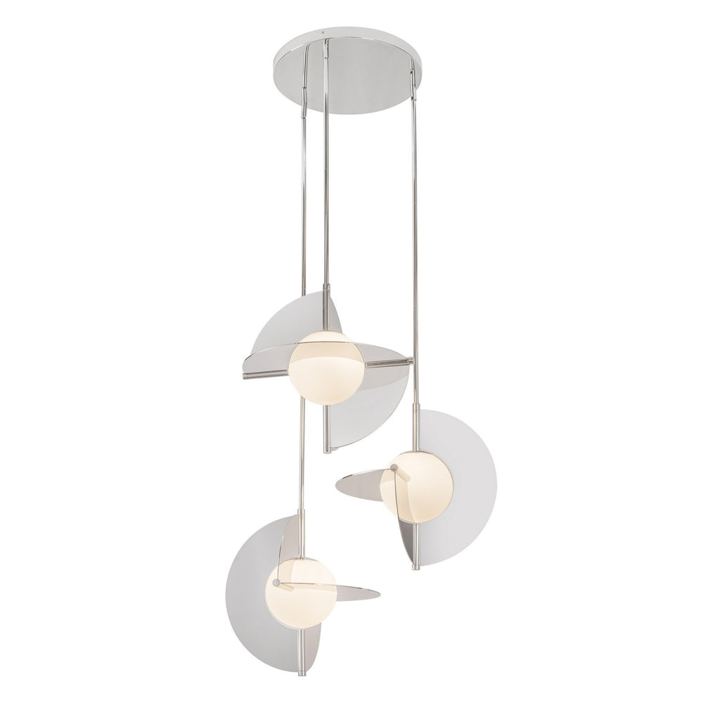 Kuzco Canada - LED Chandelier - Scorpio - Polished Nickel/Opal Glass- Union Lighting Luminaires Decor