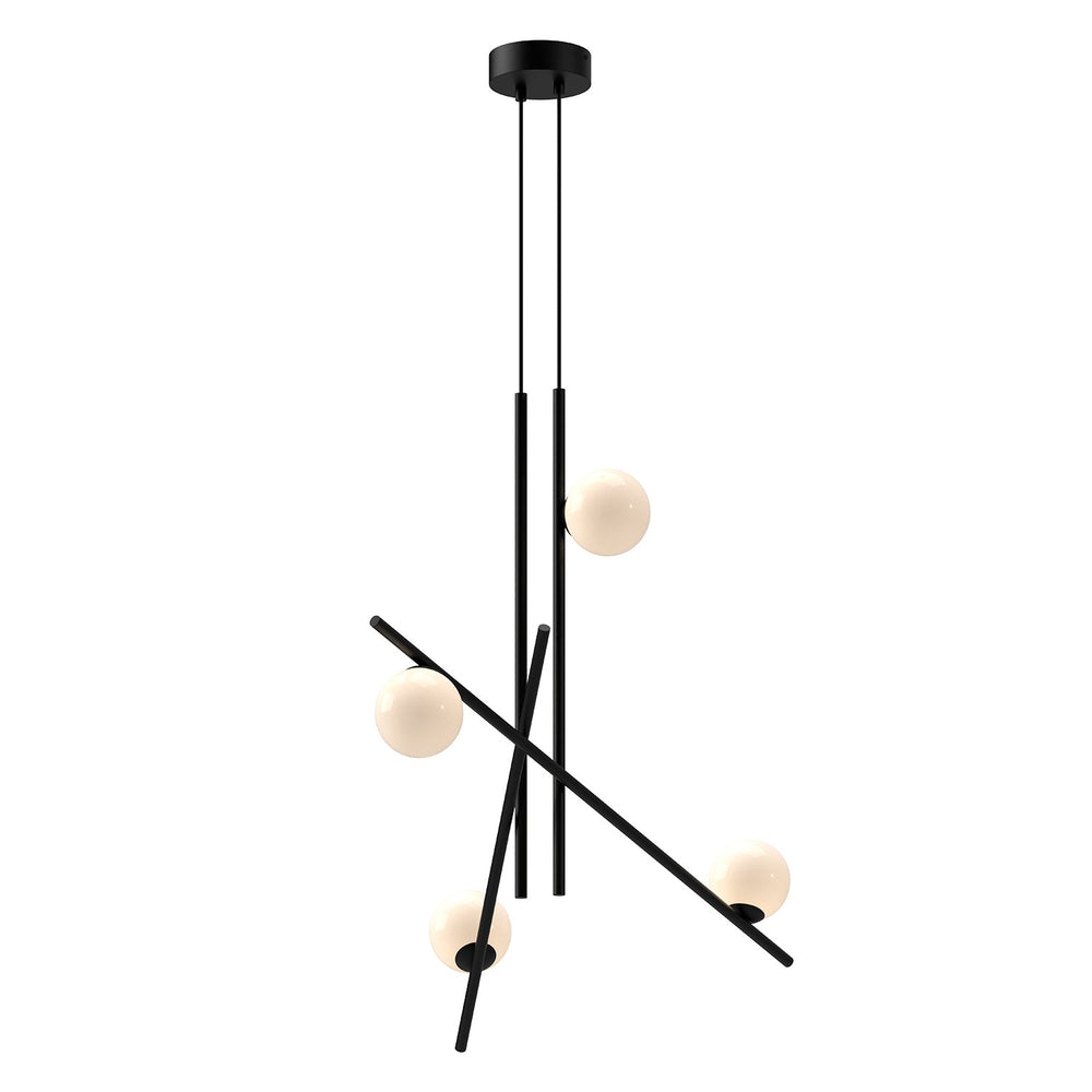 Kuzco Canada - LED Chandelier - Amara - Black/Glossy Opal Glass- Union Lighting Luminaires Decor