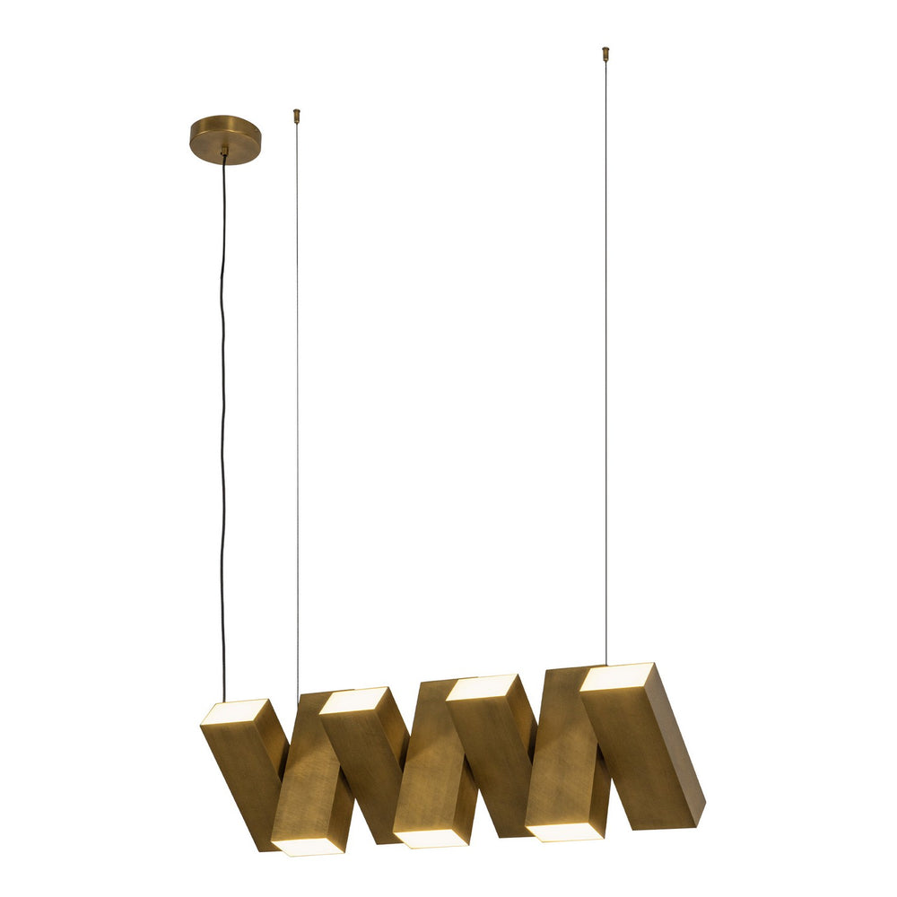 Kuzco Canada - LED Linear Pendant - Domino - Vintage Brass- Union Lighting Luminaires Decor