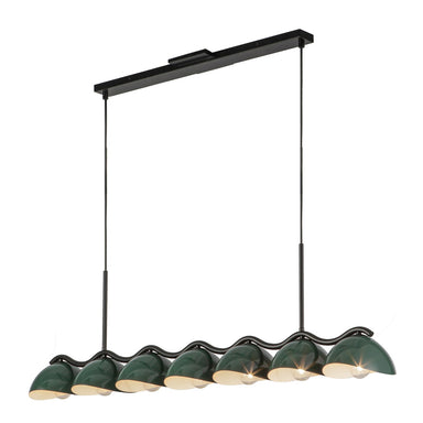Kuzco Canada - Seven Light Linear Pendant - Atlas - Black/Pine Green- Union Lighting Luminaires Decor