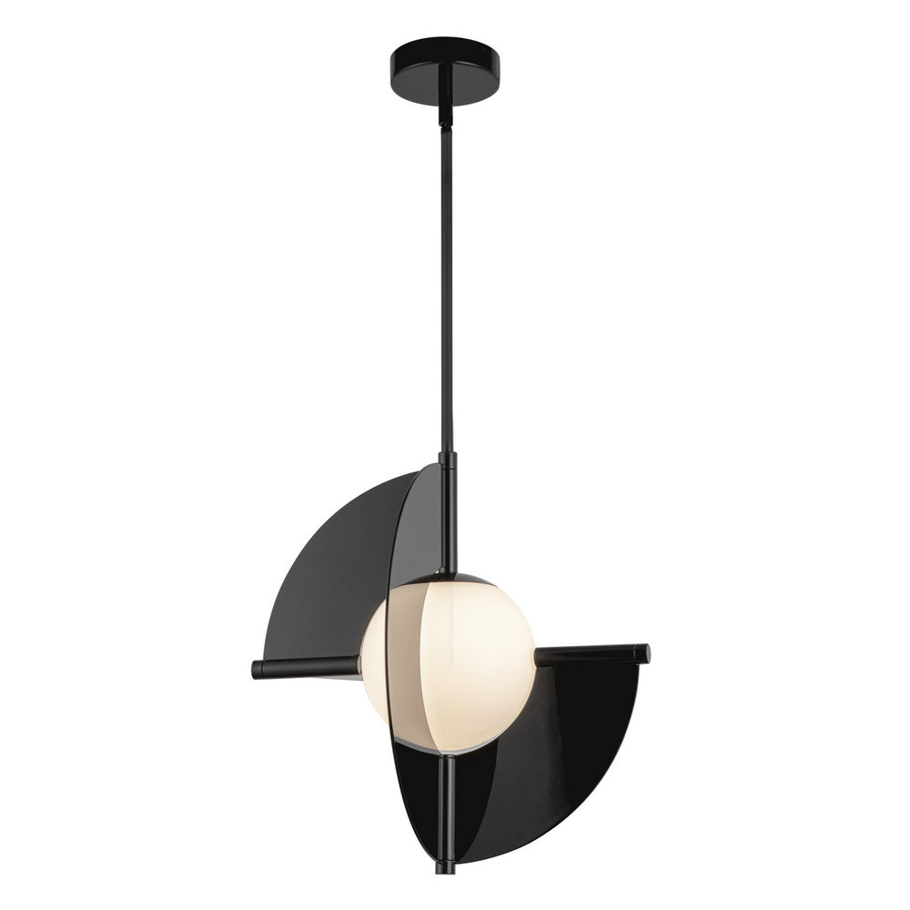 Kuzco Canada - LED Pendant - Scorpio - Glossy Black/Opal Glass- Union Lighting Luminaires Decor