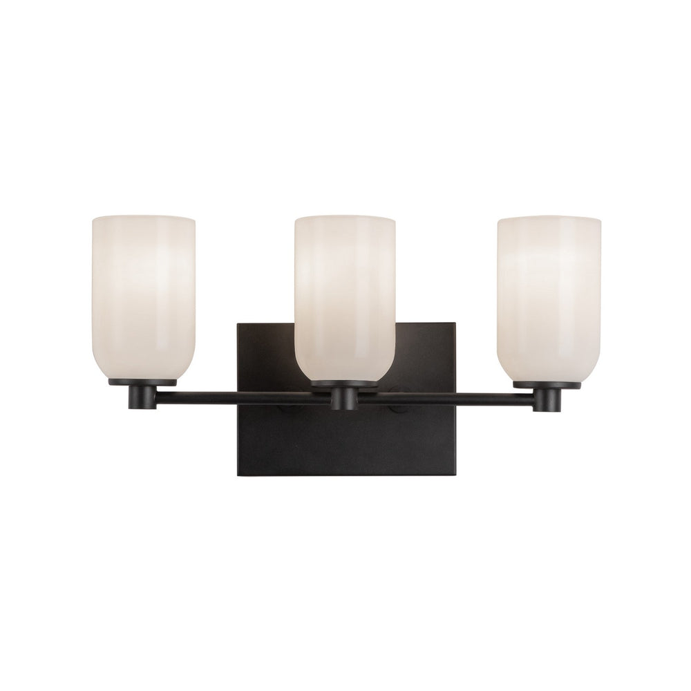 Kuzco Canada - Three Light Vanity - Nola - Black/Glossy Opal Glass- Union Lighting Luminaires Decor