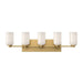 Kuzco Canada - Five Light Vanity - Nola - Brushed Gold/Glossy Opal Glass- Union Lighting Luminaires Decor