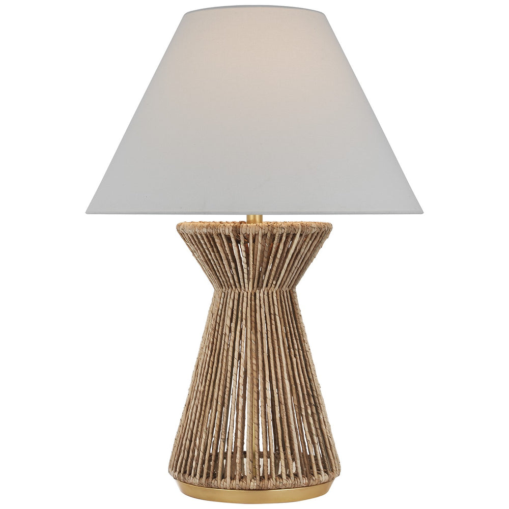 Visual Comfort Signature Canada - LED Table Lamp - Antigua - Natural Abaca and Antique-Burnished Brass- Union Lighting Luminaires Decor