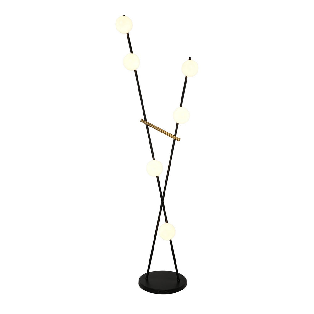 Artcraft Canada - LED Floor Lamp - Cortina - Black, Brushed Brass- Union Lighting Luminaires Decor