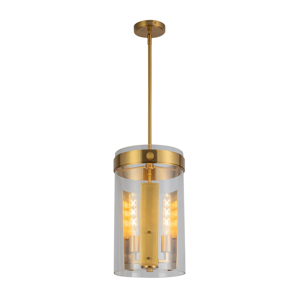 Artcraft Canada - Three Light Pendant - Dahlia - Brushed Brass- Union Lighting Luminaires Decor