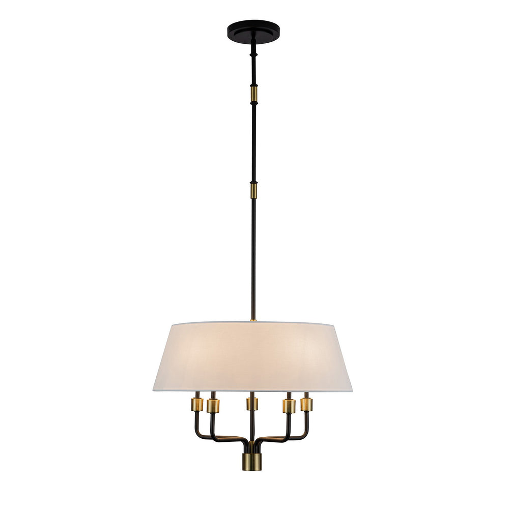 Artcraft Canada - Five Light Pendant - Providence - Black, Brushed Brass- Union Lighting Luminaires Decor