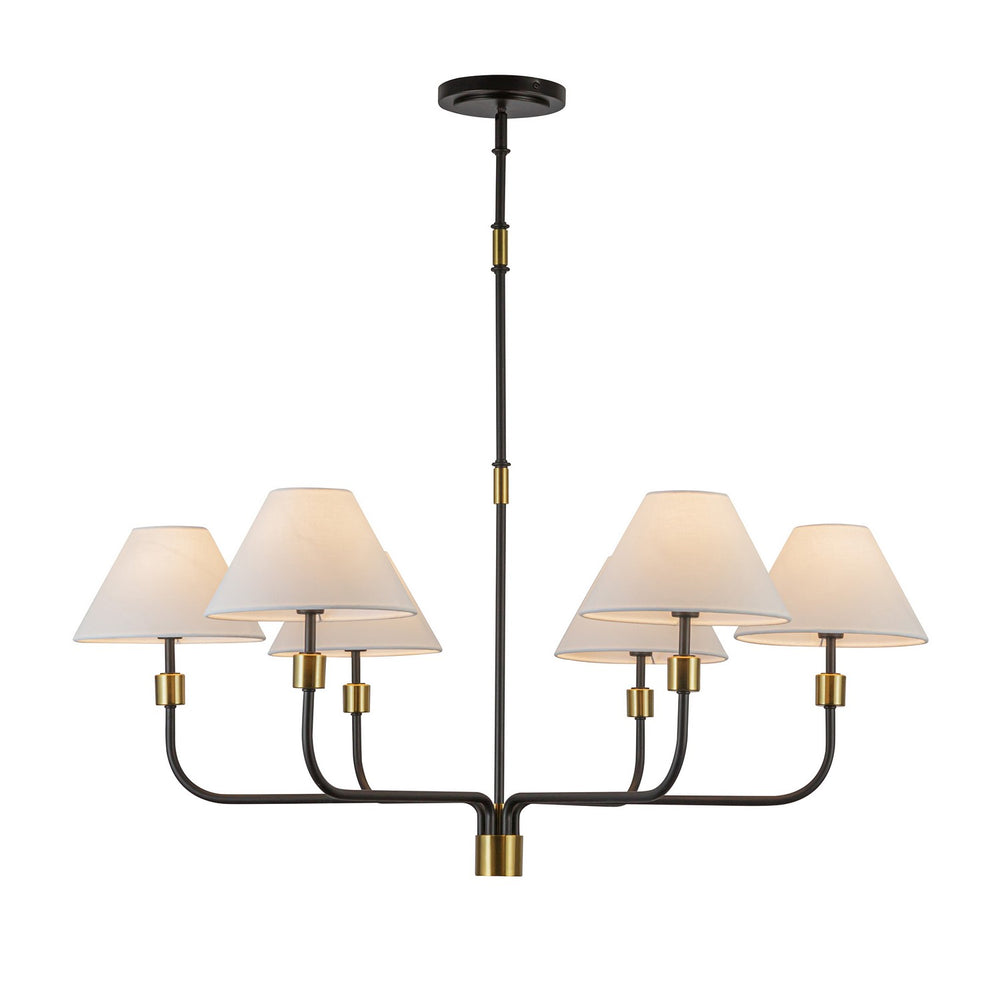 Artcraft Canada - Six Light Chandelier - Providence - Black, Brushed Brass- Union Lighting Luminaires Decor