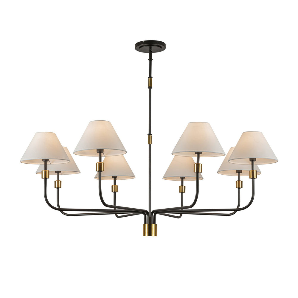 Artcraft Canada - Eight Light Chandelier - Providence - Black, Brushed Brass- Union Lighting Luminaires Decor