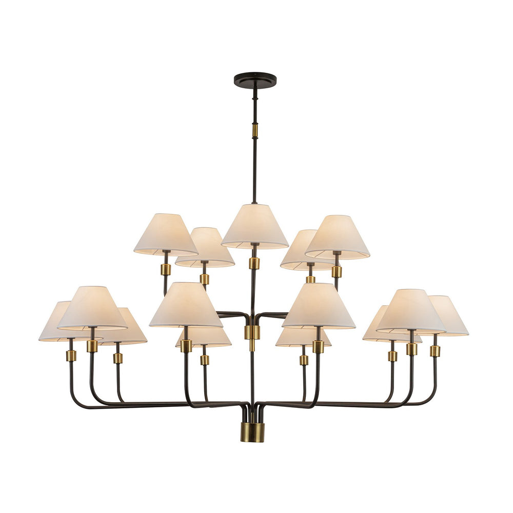 Artcraft Canada - 15 Light Chandelier - Providence - Black, Brushed Brass- Union Lighting Luminaires Decor