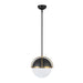 Artcraft Canada - One Light Pendant - Dahlia - Black, Brushed Brass- Union Lighting Luminaires Decor