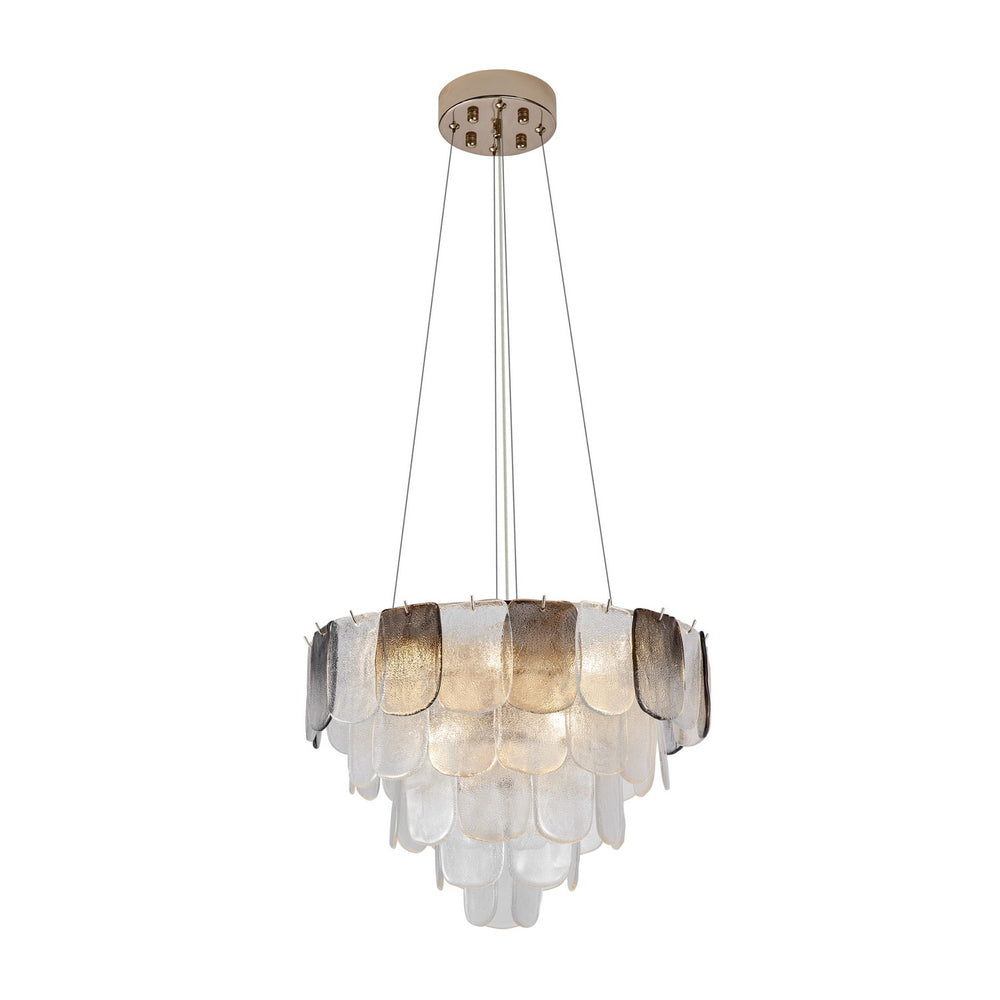 Artcraft Canada - 12 Light Chandelier - Bianca - Polished Nickel, Crystalline Smoke- Union Lighting Luminaires Decor