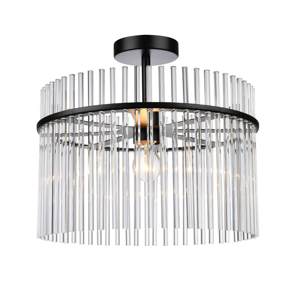 Artcraft Canada - One Light Semi Flush Mount - Ava - Black- Union Lighting Luminaires Decor