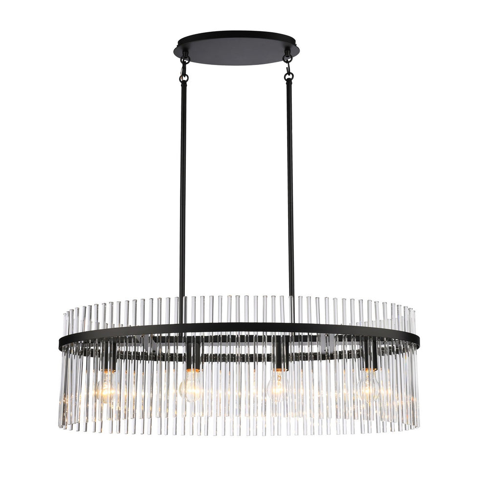Artcraft Canada - Four Light Island Pendant - Ava - Black- Union Lighting Luminaires Decor