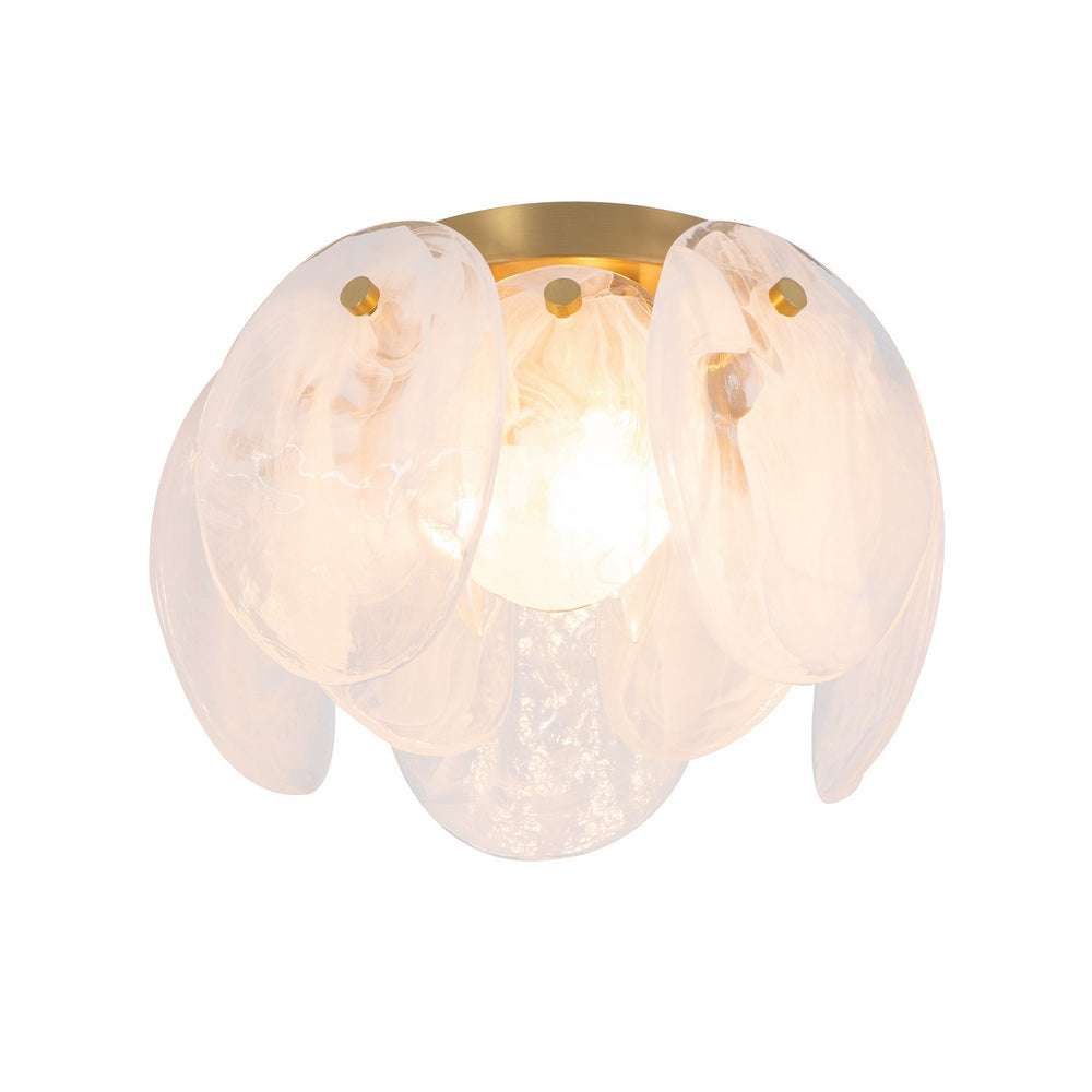 Artcraft Canada - Three Light Semi Flush Mount - Lily - Brushed Brass- Union Lighting Luminaires Decor