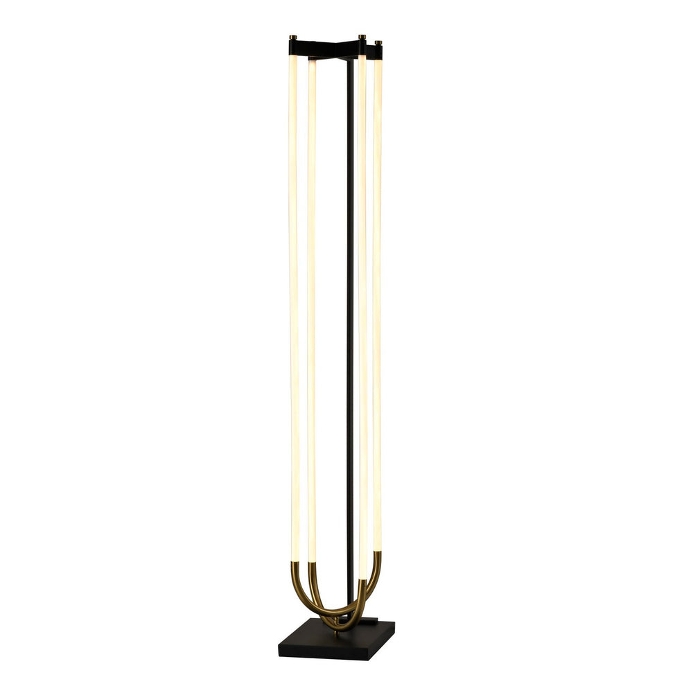Artcraft Canada - LED Floor Lamp - Cascata - Black, Brushed Brass- Union Lighting Luminaires Decor