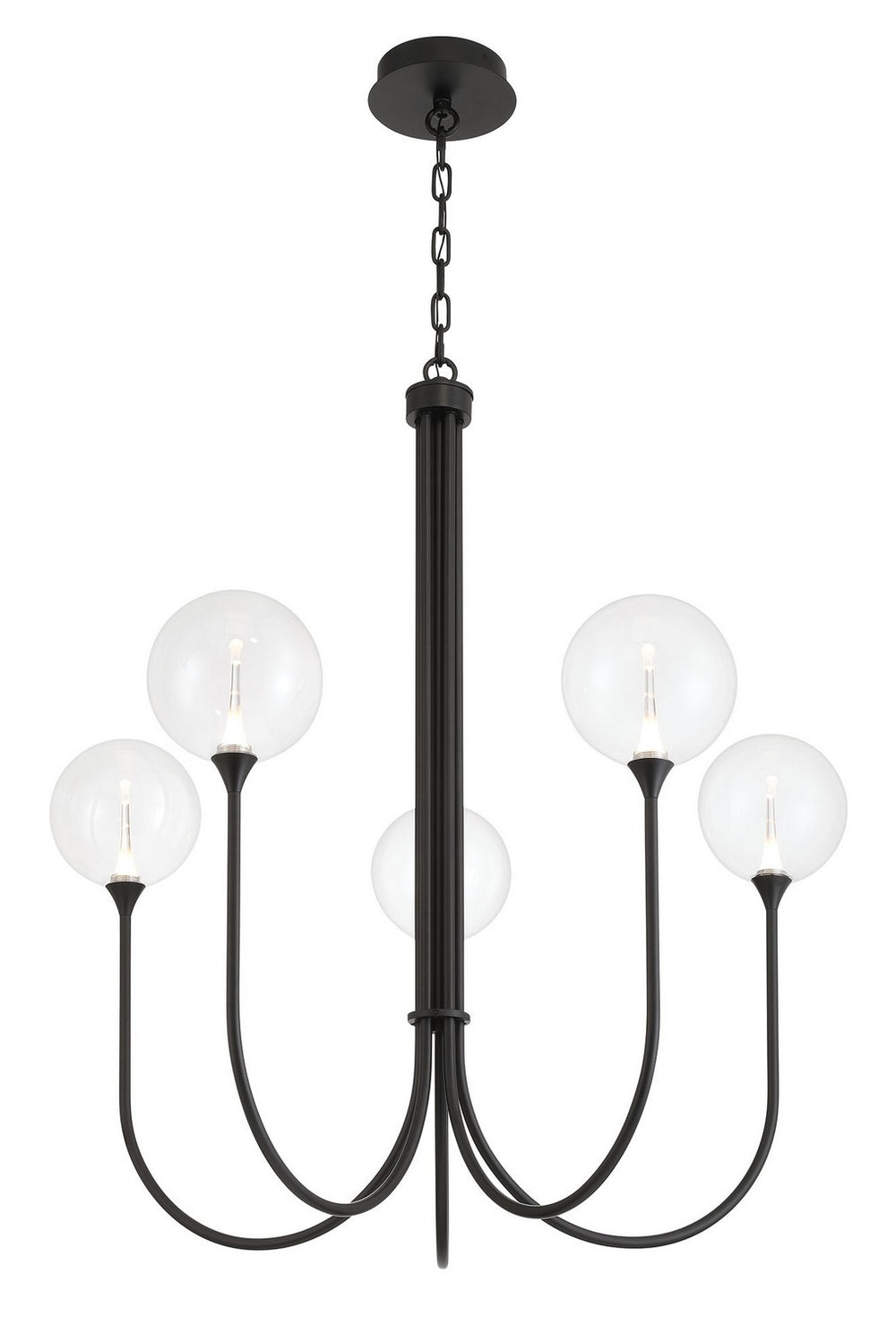 Eurofase Canada - IISSA-CHD-5LT-34IN-BK-CL - IISSA - Black- Union Lighting Luminaires Decor