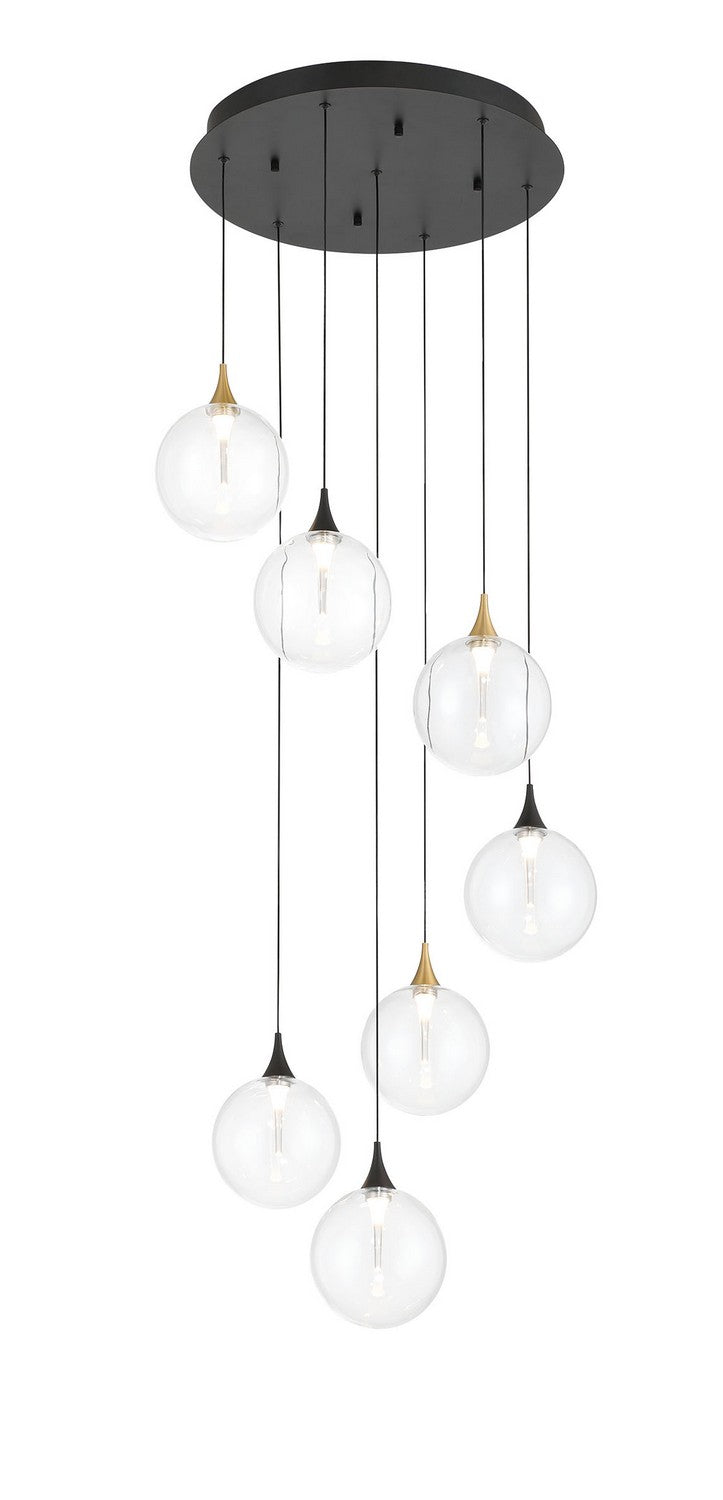 Eurofase Canada - Seven Light Chandelier - Gold-Black- Union Lighting Luminaires Decor