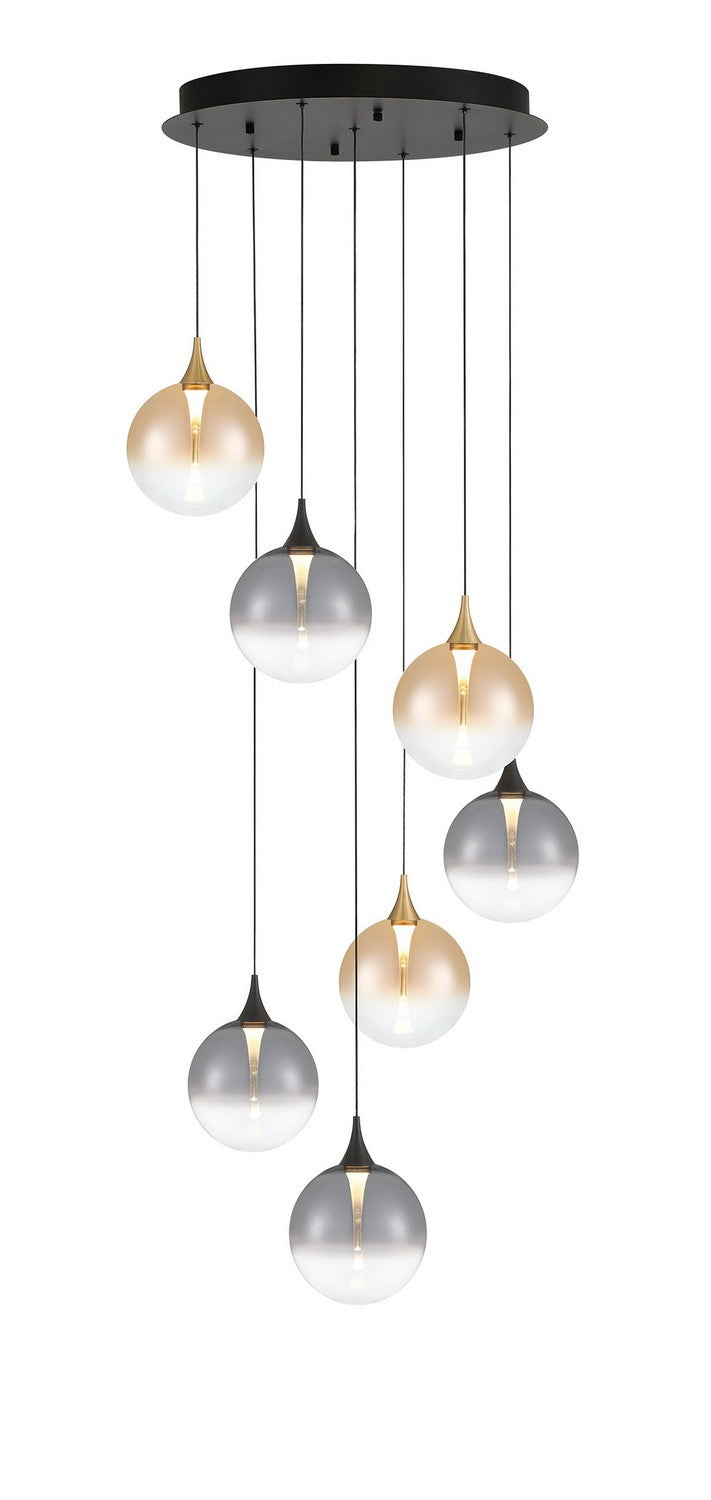 Eurofase Canada - Seven Light Chandelier - Gold-Black- Union Lighting Luminaires Decor