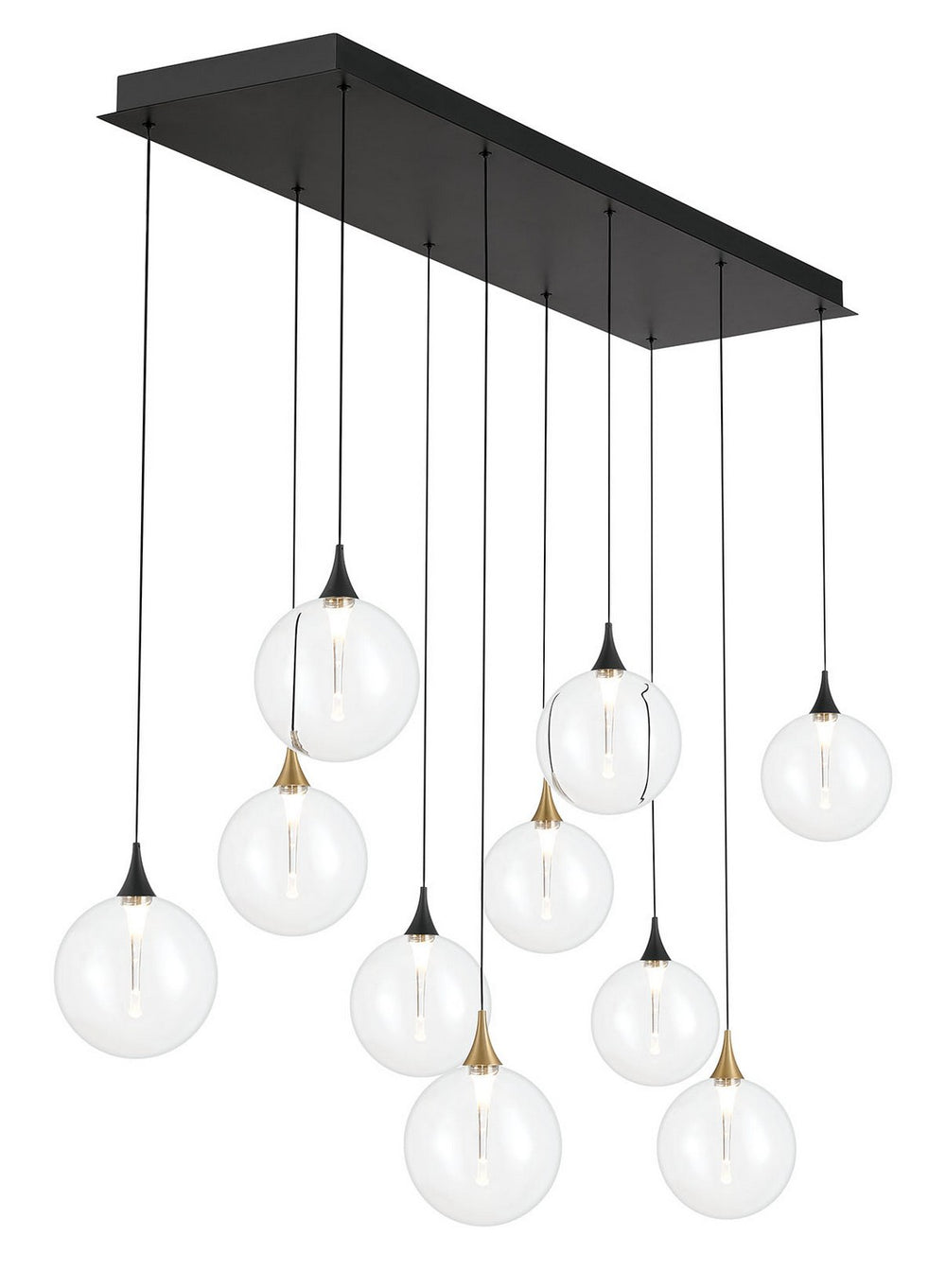 Eurofase Canada - Ten Light Chandelier - Gold-Black- Union Lighting Luminaires Decor