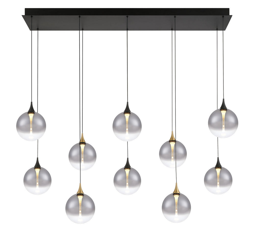 Eurofase Canada - Ten Light Chandelier - Gold-Black- Union Lighting Luminaires Decor
