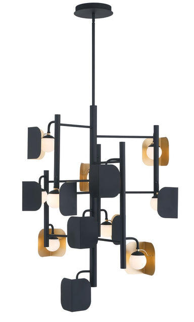 Eurofase Canada - 12 Light Chandelier - Gold-Black- Union Lighting Luminaires Decor
