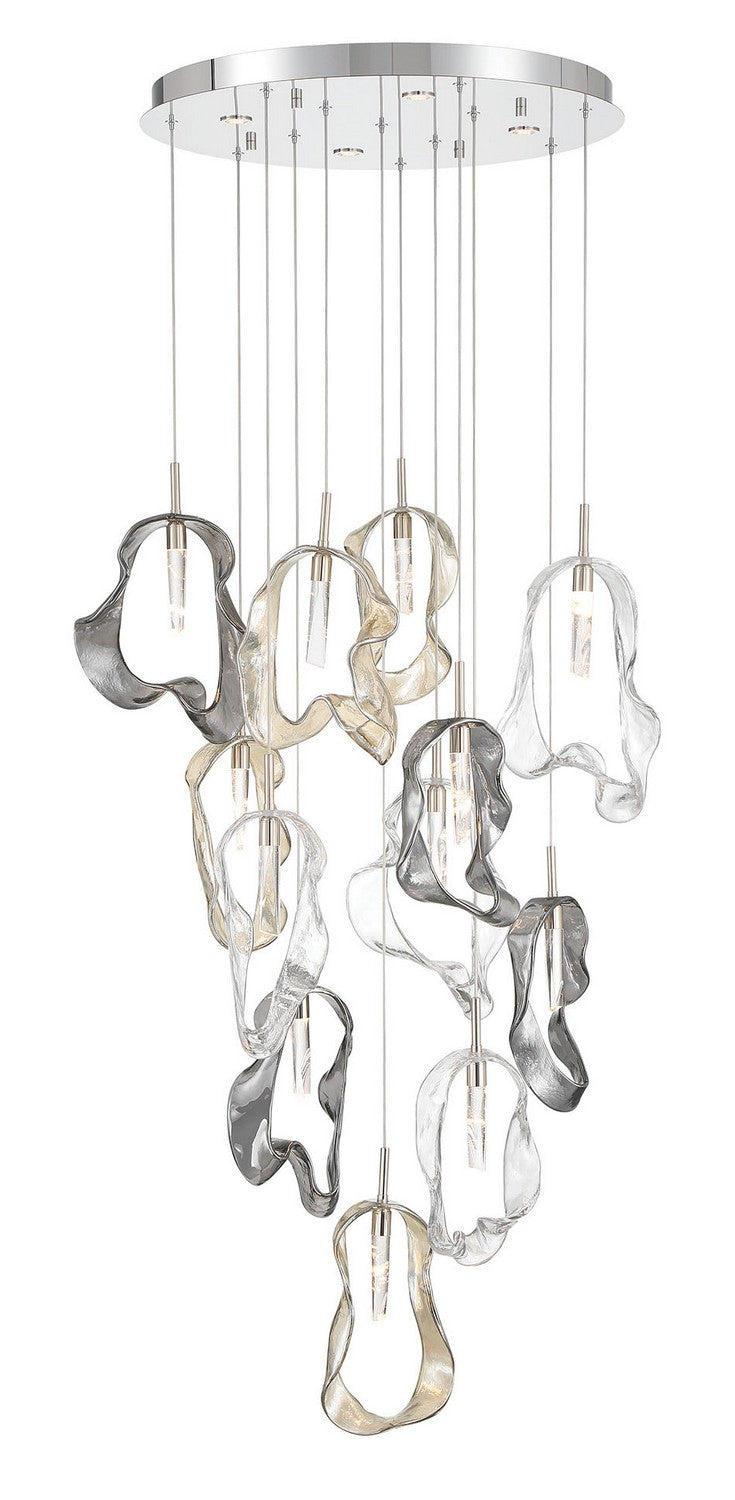 Eurofase Canada - NORAH-CHD-12LT-24IN-PN-MX - NORAH - Nickel- Union Lighting Luminaires Decor