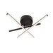 Dals - Three Light Flush Mount - Asterisk - Black- Union Lighting Luminaires Decor