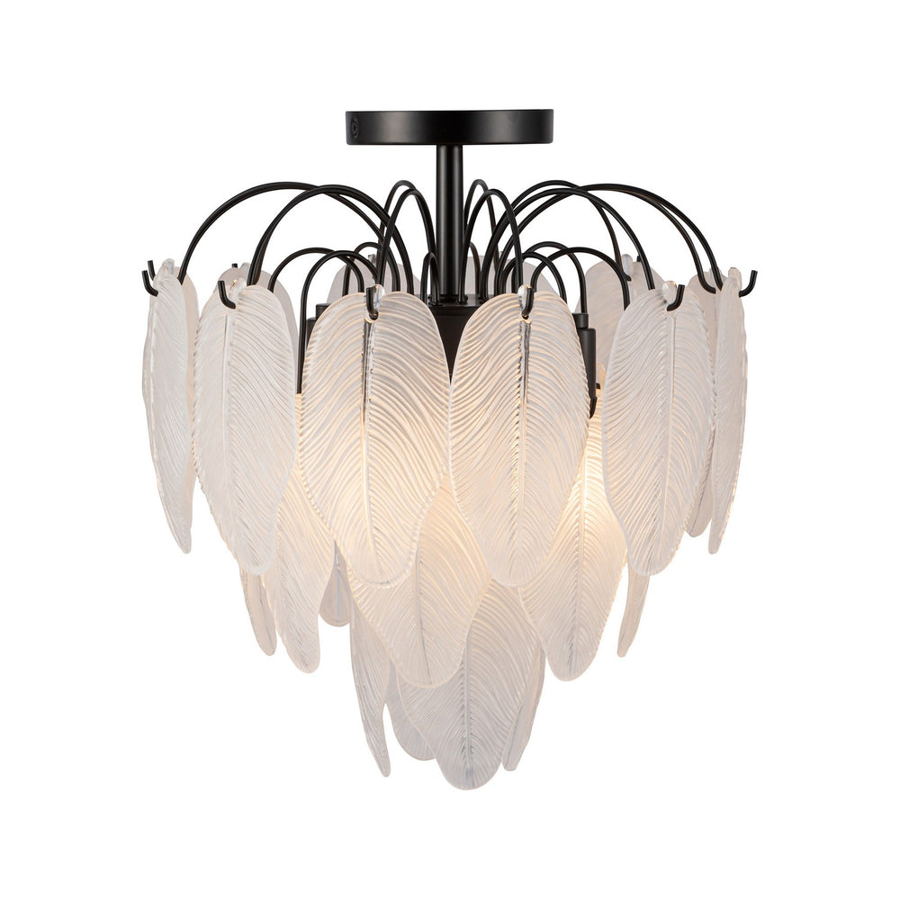 Artcraft Canada - Four Light Semi Flush Mount - Alessia - Black- Union Lighting Luminaires Decor