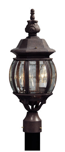 Artcraft Quebec - Three Light Outdoor Post Mount - Classico - Rust- Union Lighting Luminaires Decor