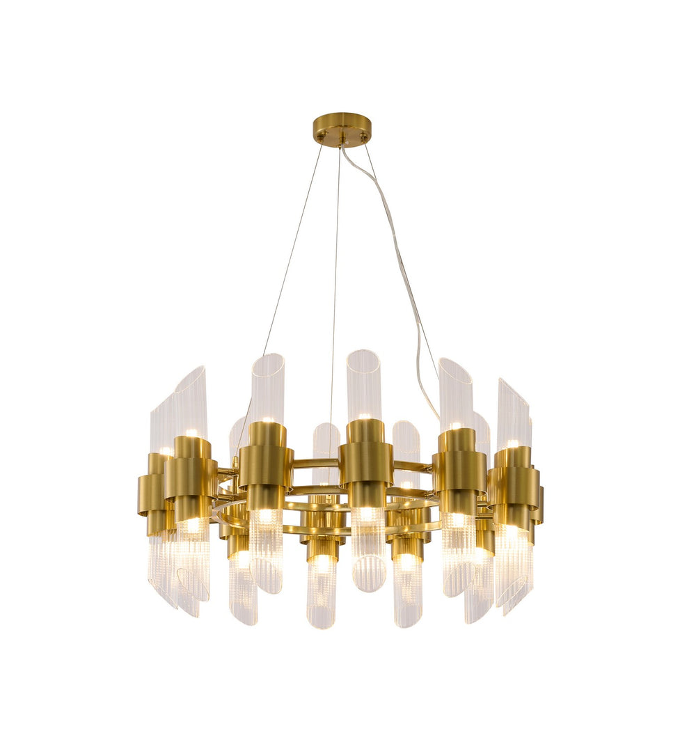 Bethel International Canada - 24 Light Chandelier - Satin Brass- Union Lighting Luminaires Decor