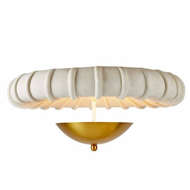 Arteriors - Three Light Flush Mount - Camella - Ivory/Antique Brass- Union Lighting Luminaires Decor