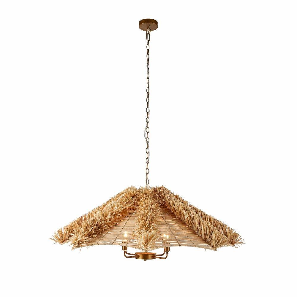 Arteriors - Four Light Chandelier - Cadance - Natural/Natural/Antique Brass- Union Lighting Luminaires Decor