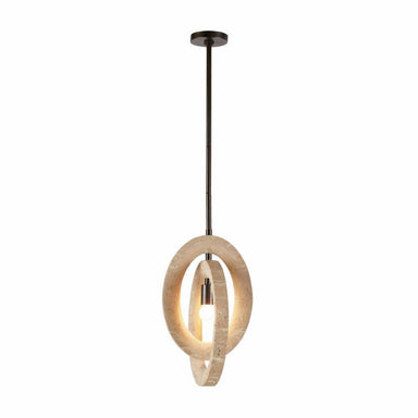 Arteriors - One Light Pendant - Collins - Faux Travertine/English Bronze- Union Lighting Luminaires Decor