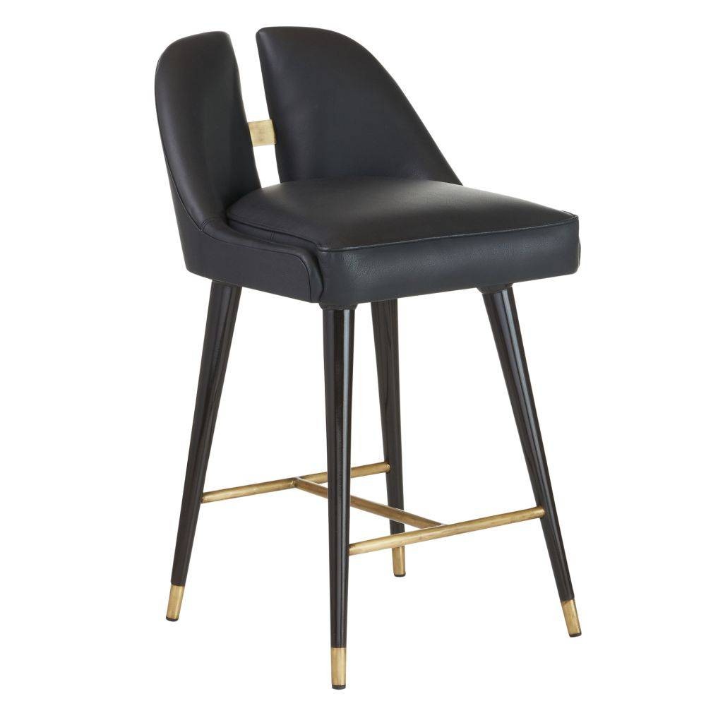 Arteriors - Counter Stool - Crowley - Black/Ebony/Antique Brass- Union Lighting Luminaires Decor
