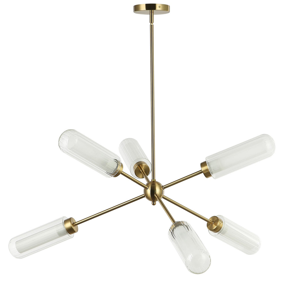 Dainolite Canada - Six Light Chandelier - Balbina - Aged Brass- Union Lighting Luminaires Decor