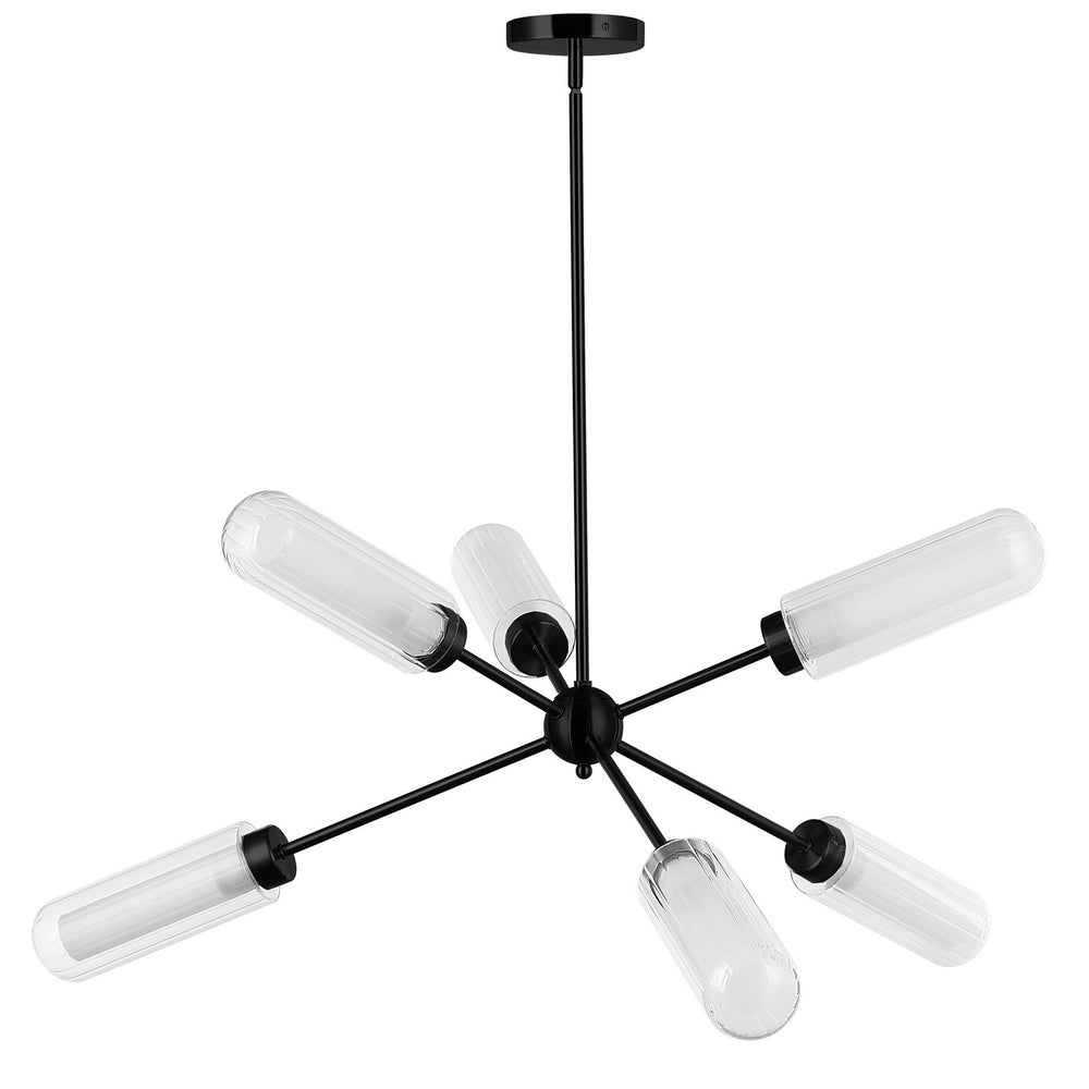 Dainolite Canada - Six Light Chandelier - Balbina - Matte Black- Union Lighting Luminaires Decor
