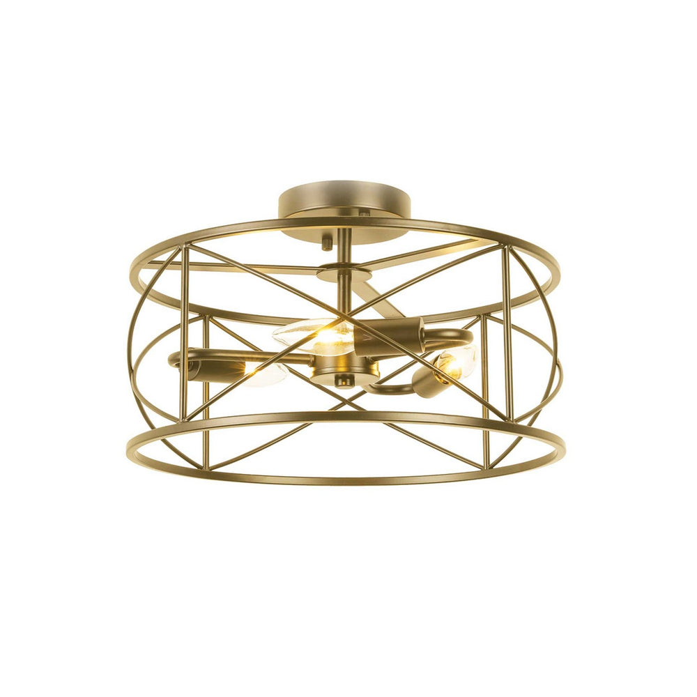 Dainolite Canada - Three Light Flush Mount - Calah - Aged Brass- Union Lighting Luminaires Decor