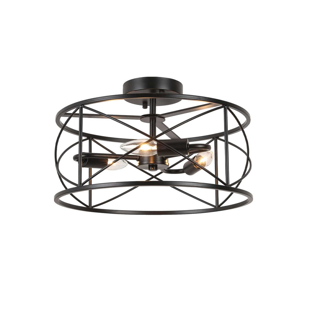 Dainolite Canada - Three Light Flush Mount - Calah - Matte Black- Union Lighting Luminaires Decor